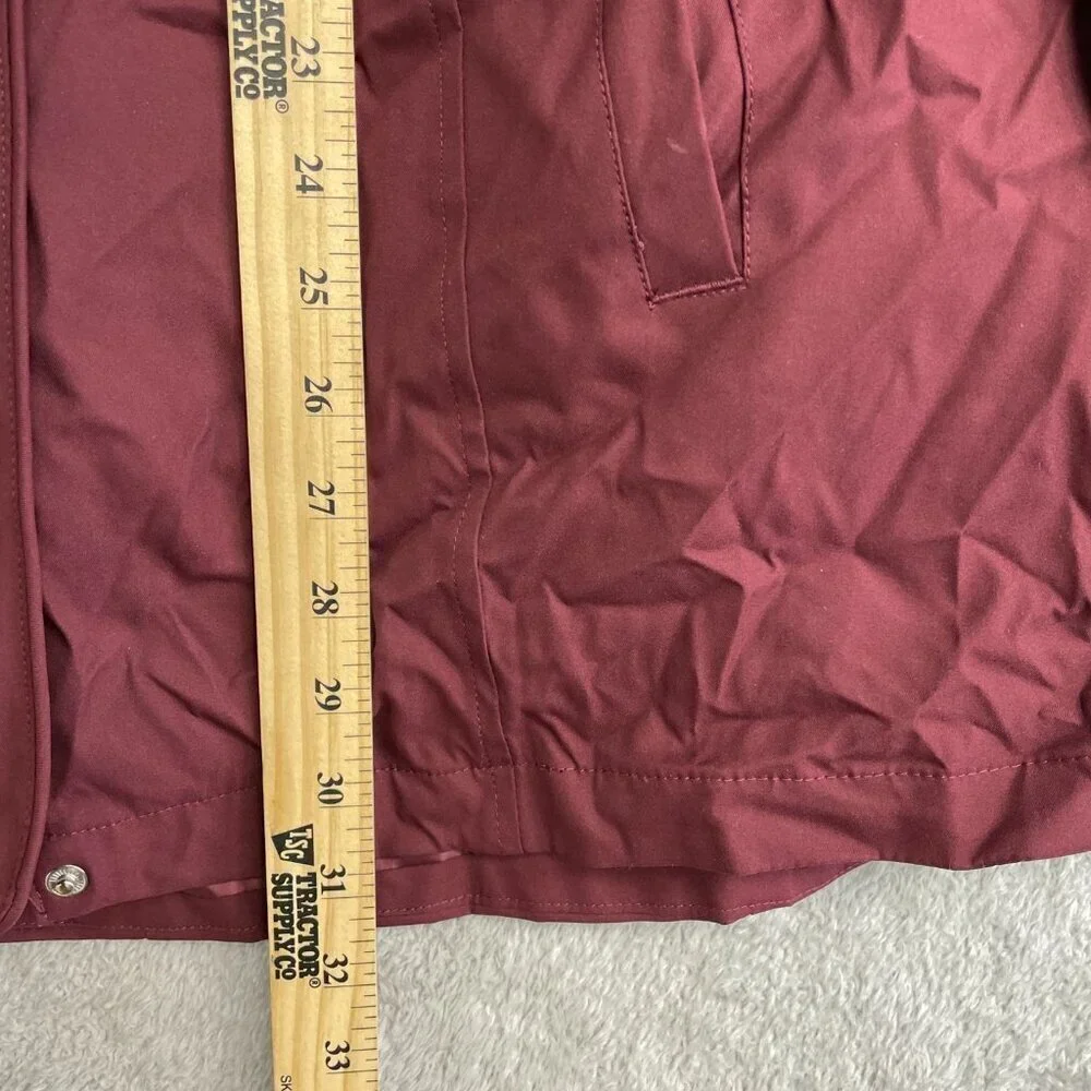 NWOT Lands' End 2 in 1 Jacket Women's S Burgundy Quilted Hooded Parka Coat